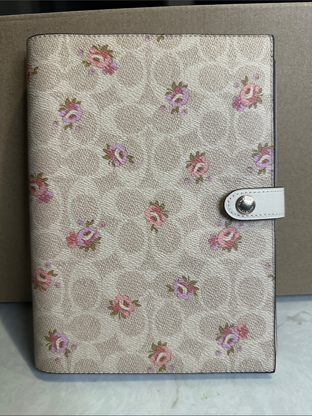 Coach Note Book Canvas Print with flowers